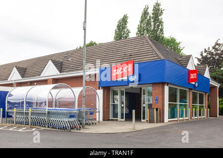 Jack's budget supermarket, part of Tesco, in Middlewich Cheshire UK Stock Photo