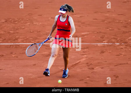Paris, France. 1st June, 2019. Sofia Kenin from the United States during her 3rd victory at the 2019 French Open Grand Slam tennis tournament in Roland Garros, Paris, France. Frank Molter/Alamy Live news Stock Photo