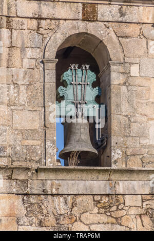 Tarouca / Portugal - 03 15 2018: View of historic building in ruins, convent of St. Joao of Tarouca, detail of the bell on convent of cister Stock Photo