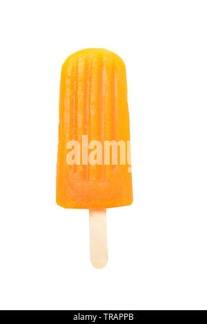 orange popsicle isolated on white background Stock Photo