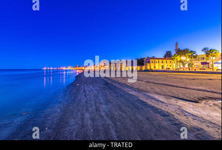 The castle of Larnaca at night, on the island of Cyprus Stock Photo