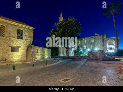 The castle of Larnaca at night, on the island of Cyprus Stock Photo