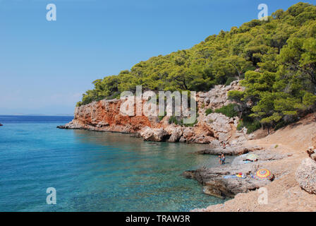 Chalikiada Beach, Agistri island/ Greece - 10/10/2015: The beautiful ...