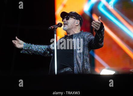 Milano, 1 Giugno 2019. Vasco Rossi in concerto allo stadio San Siro di Milano. Copyright Davide Merli / Alamy Stock Photo