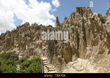 View of Valle de Luna in La Paz, Bolivia Stock Photo