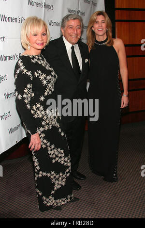 Tony Bennett and wife Susan Benedetto (L) embrace after Benedetto threw ...