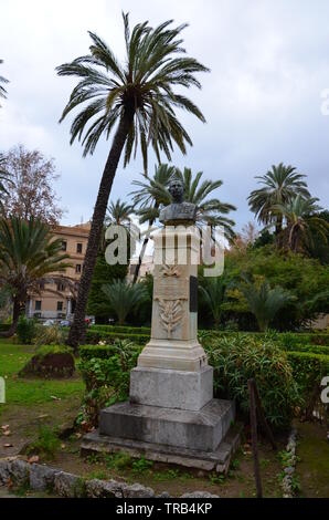 Statue in Villa Bonanno public garden in Palermo Stock Photo