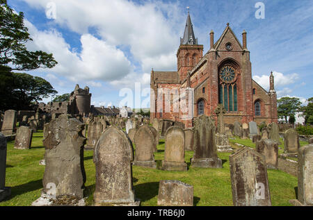 Image shows the St. Magnus Cathedral in Kirkwall, Orkney Island Stock Photo