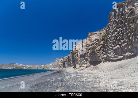 Volcanic beach at Santorini island Cyclades Stock Photo