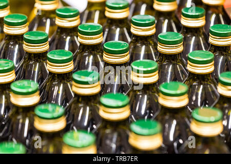 MILAN, ITALY - 2 JUNE, 2018: Grocery shelves interior of the popular in Italy grocery Penny Market Express. Stock Photo