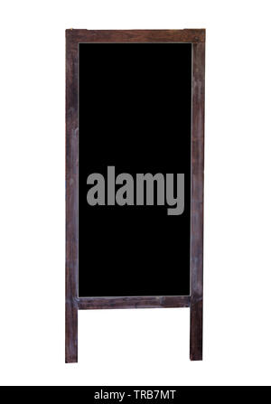 Wood blank blackboard stand, Isolated on white background Stock Photo