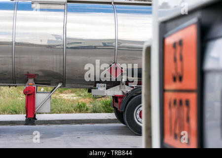 Tanker truck dangerous goods Stock Photo