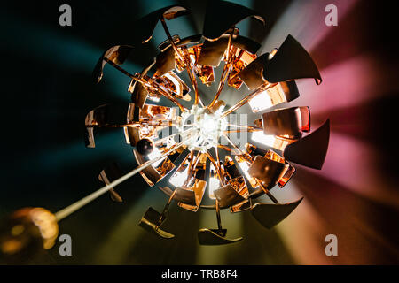 multicoloured abstract light shade on the ceiling Stock Photo