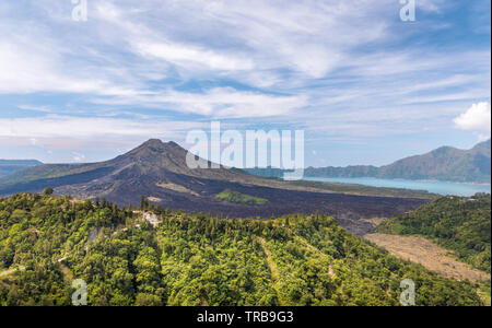 Beautiful landscape of mount Batur volcano in Bali, Indonesia Stock Photo