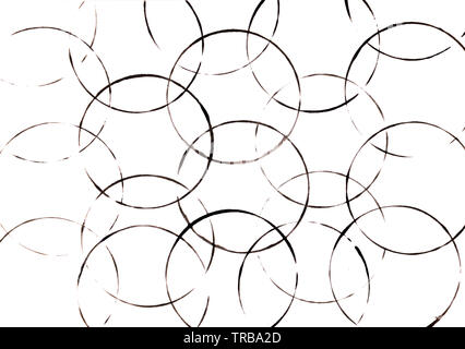 Abstract background of black round bubbles, balls on white background. Stock Photo