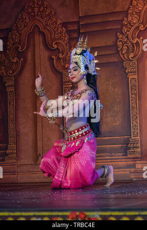 Phnom Penh, Cambodia. March 5, 2016. Traditional Cambodian dance Stock Photo