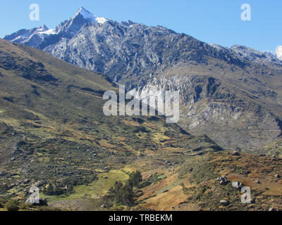 Quilcayhuanca trek in Huascaran National Park, Andes range, Peru Stock Photo