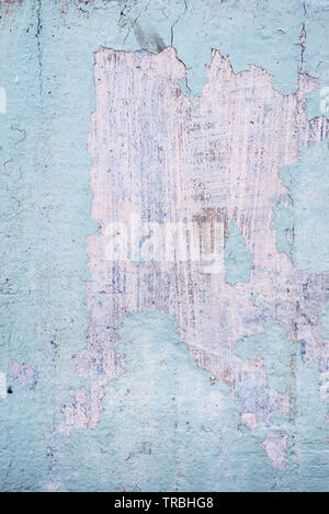 Light Blue Peeling Concrete Wall Stock Photo