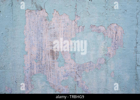 Light Blue Peeling Concrete Wall Stock Photo