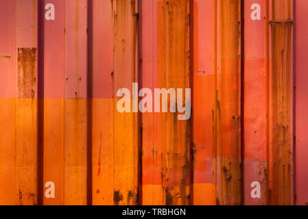 Weathered and Textural Orange Metal Stock Photo