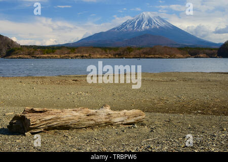 Mount Fuji and Lake Shoji, Japan Stock Photo
