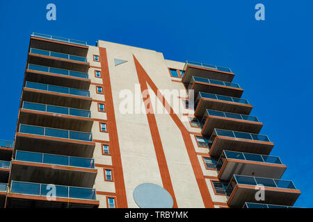 Residential Condos with beautiful glass balconies. Stock Photo