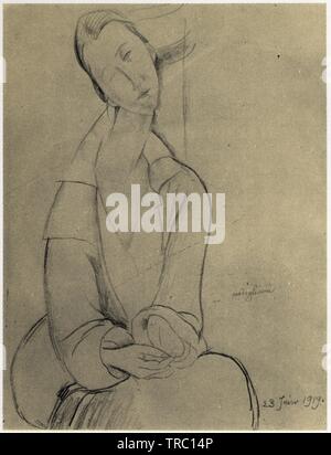 AMEDEO MODIGLIANI.LUNIA CZECHOWSKA.1919.CRAYON Stock Photo - Alamy