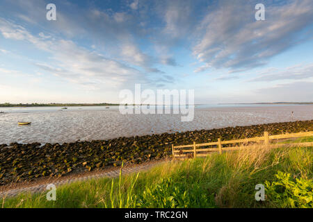 Kent Wildlife Trust's Oare Marshes looking towards the Isle of Sheppey. Taken during May. Stock Photo