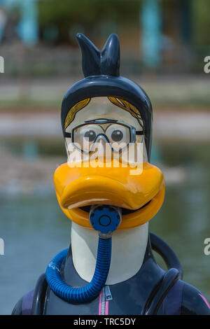 Dusty Duck at Slimbridge, created by Aardman Animations and designed by celebrities. Stock Photo