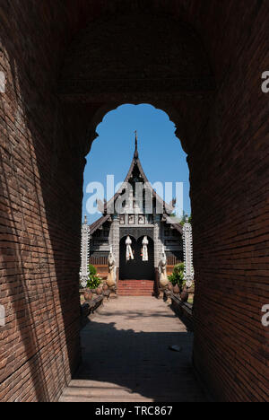 Temple Wat Lok Molee in Chiang Mai, Thailand, Lanna style temple in wood Stock Photo