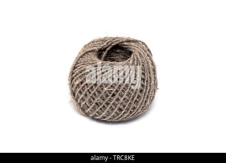 Clew of Rope or Ball of Rope isolated on white Background Stock Photo