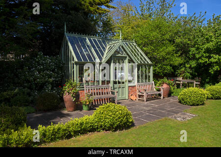 greenhouse in English garden, England Stock Photo