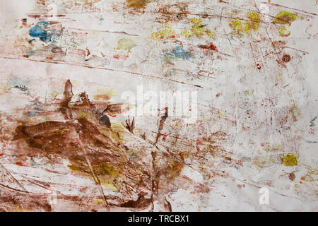 acrylic paint on paper- colorful streaks Stock Photo
