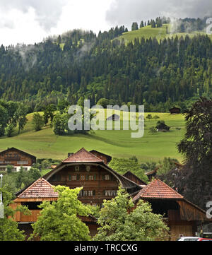 Erlenbach im Simmental village. Canton of Bern. Switzerland Stock Photo