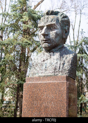 CHISINAU, MOLDOVA-MARCH 21, 2019: Lucian Blaga bust by Alexandra Picunov in the Alley of Classics Stock Photo