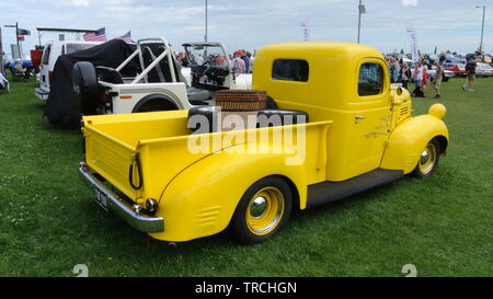 A 1939 Dodge Halfton pickup truck parked up on display at Riviera classic car show, Paignton, Devon, England. UK. Stock Photo