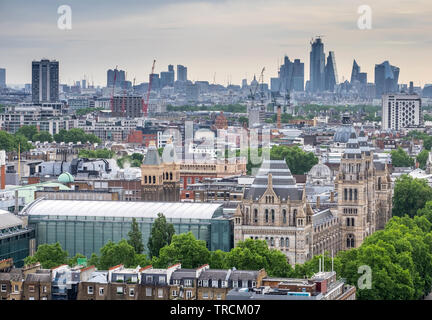 The Natural History Museum with the London skyline in the background, London, UK Stock Photo