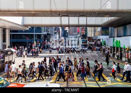 Pedestrian Crossing, Hong Kong, China Stock Photo