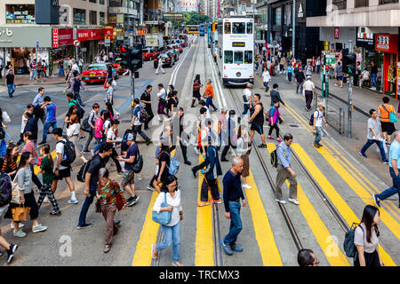 Pedestrian Crossing, Hong Kong, China Stock Photo
