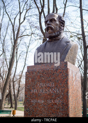 CHISINAU, MOLDOVA-MARCH 21, 2019: Andrei Muresanu bust in the Alley of Classics Stock Photo