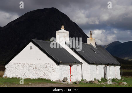 Close up of Black Rock Cottage Glen Coe Highlands Scotland Stock Photo