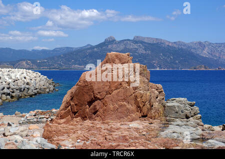 Arbatax, Sardinia, Italy. Red rocks Stock Photo