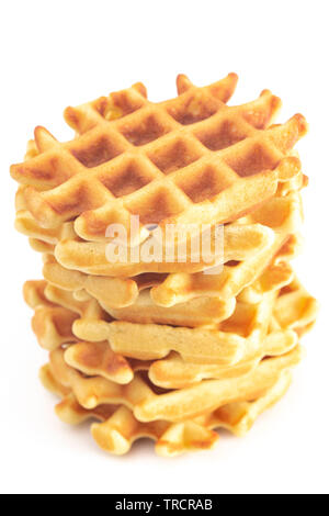 Classic Belgian Waffles Isolated on a White Background Stock Photo