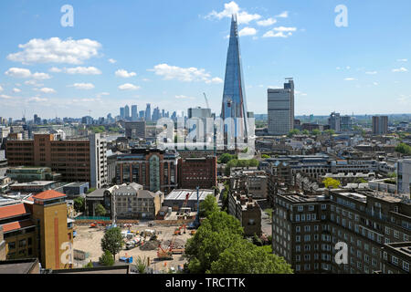 The Shard skyscraper building in cityscape view of South London from the Tate Modern art gallery extension in London England UK Europe EU KATHY DEWITT Stock Photo