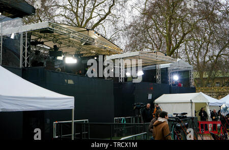 London, UK, 16th January 2019. Outside studio - live broadcasting tents Stock Photo
