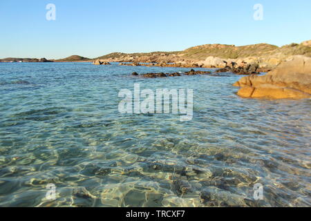 Beach view of La Maddalena, a little island in Northen Sardinia (Italy). Summer time, beautiful weather and water. Stock Photo