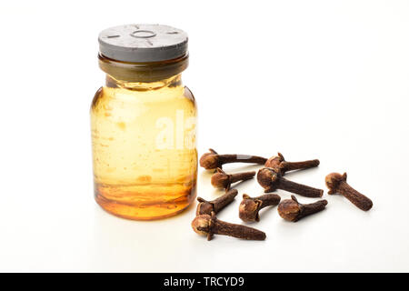 Oil of cloves isolated on white background Stock Photo