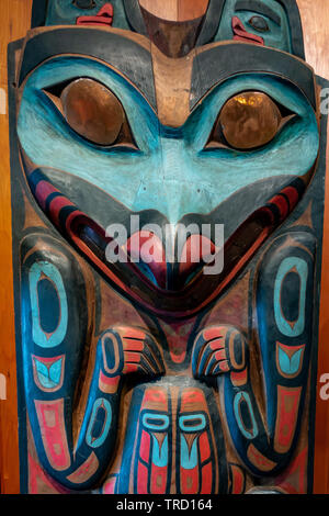 Traditional Totem Poles located in Sitka National Historical Park in ...