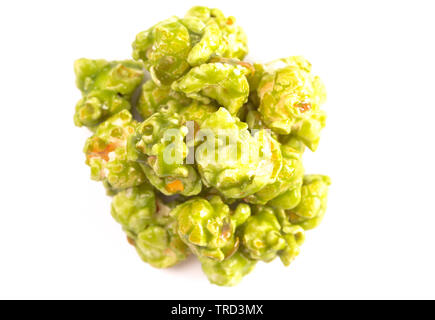 Lime Flavored Popcorn on a White Background Stock Photo
