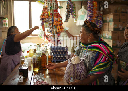 Local tradition of Zapotec villagers to start the day with a shot of